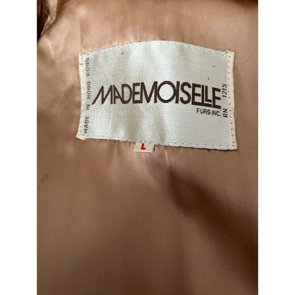 Vintage Mademoiselle full length light brown rabbit fur coat. Size L (W). - Picture 8 of 13
